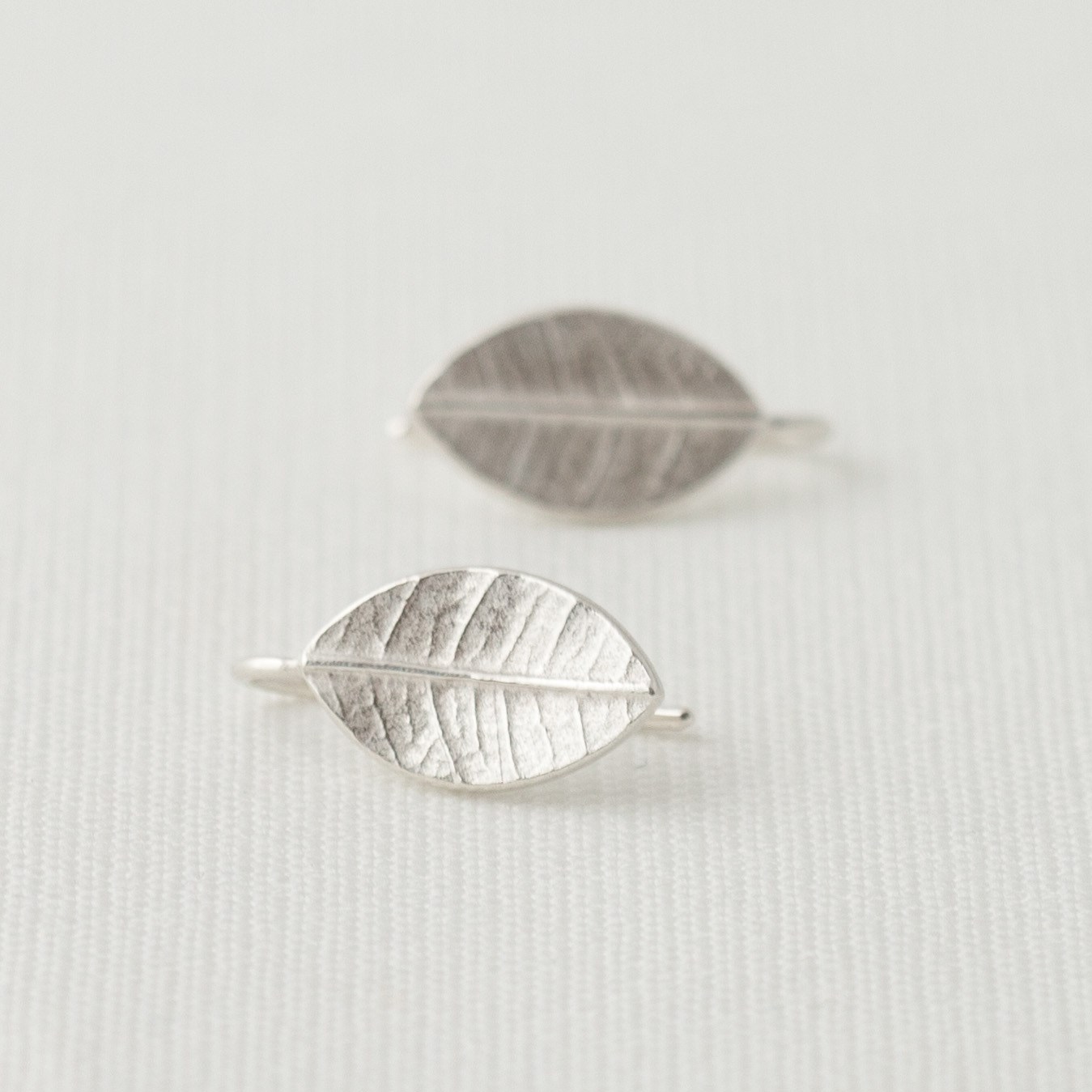 Little Leafy Drops Silver Earrings